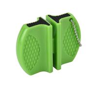(verde-M) Mini affilacoltelli a doppia faccia, utensile portatile per esterni e da cucina per un'affilatura