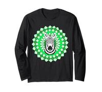 Verde Mandala Salvaje Con Rayas De Cebra Manga Larga