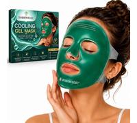 Verde Máscara de Refrigeración Cara, Reutilizable Gel Frío Y Calor Facial De Doble Cara Con Banda Ajustable, Aplicable en Ambos Lados Mascarilla Frío Facial relajante para Descanso y frescura