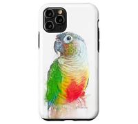 Verde, mejillas, piña, conure, retrato, ilustración, regalo para mascotas Carcasa para iPhone 11 Pro