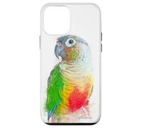 Verde, mejillas, piña, conure, retrato, ilustración, regalo para mascotas Carcasa para iPhone 12 mini