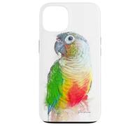 Verde, mejillas, piña, conure, retrato, ilustración, regalo para mascotas Carcasa para iPhone 13