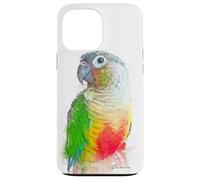 Verde, mejillas, piña, conure, retrato, ilustración, regalo para mascotas Carcasa para iPhone 13 Pro Max