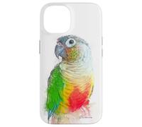 Verde, mejillas, piña, conure, retrato, ilustración, regalo para mascotas Carcasa para iPhone 14