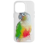 Verde, mejillas, piña, conure, retrato, ilustración, regalo para mascotas Carcasa para iPhone 14 Pro Max