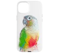 Verde, mejillas, piña, conure, retrato, ilustración, regalo para mascotas Carcasa para iPhone 15 Plus