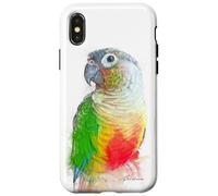 Verde, mejillas, piña, conure, retrato, ilustración, regalo para mascotas Carcasa para iPhone X/XS