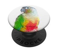 Verde, mejillas, piña, conure, retrato, ilustración, regalo para mascotas PopSockets PopGrip Adhesivo