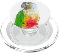 Verde, mejillas, piña, conure, retrato, ilustración, regalo para mascotas PopSockets PopGrip para MagSafe