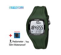 (Verde mejorado) SYNOKE Reloj deportivo de moda para hombre, resistente al agua, para natación, fitness,