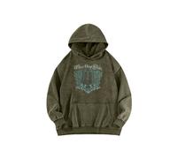 (Verde militar 3-L) Sudadera con capucha lavada con gráfico Three Days Grace, jersey informal de moda,