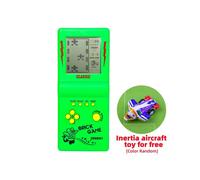 (Verde) Nuova console di gioco a blocchi con grande schermo, 23 giochi di mattoni integrati, velocità/difficoltà