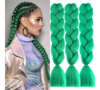Verde Oscuro Extension Per Treccine Africane 24" Kanekalon Treccia Capelli Extension Ombre Jumbo Treccia Extension Capelli Fibra Sintetica Treccia Di Scatola Crochet Twist Intrecciare
