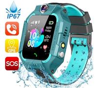 (Verde profundo resistente al agua) Relojes inteligentes para niños SIM GSM Llamada SOS Teléfono Juego