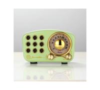 (Verde) Radio de época retro Bluetooth 5.0 con altoparlante en legno di noce, radio FM con sonido clásico