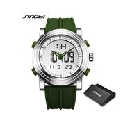 (Verde) Relojes deportivos SINOBI para hombre, correa de silicona, reloj digital de marca para hombre
