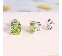 (verde -s) Pendiente sencillo de piedra preciosa redonda de 6 mm, topacio natural, peridoto y granate,