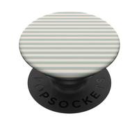 Verde Salvia Crema Rayas Líneas Horizontales Rayas Preppy PopSockets PopGrip Adhesivo