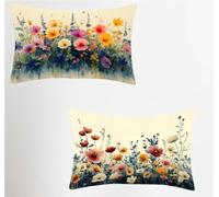 Verde Salvia Funda Cojin 40x70 Juego de 2, Flor Rectangular Funda Almohada 40x70cm con Cremallera Oculta, Suave Terciopelo Fundas Cojines, Fundas de Cojines para Sofá Cama Silla o Jardín Regalo O-9264