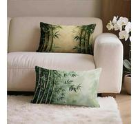Verde Salvia Fundas Cojines 30x30 Juego de 2, Bambú Fundas Cojines 30x30, Impermeable Lino Cuadrado Pillow Case con Cremallera Oculta, Cushion Covers para Decoracion Hogar Sofás Sala de Estar 1-m4130