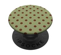 Verde Salvia Marrón Grande Lunares Estética Girly Boho Vintage PopSockets PopGrip Adhesivo