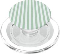 Verde Salvia Rayas Clásico Minimalista Blanco Líneas vertica PopSockets PopGrip para MagSafe