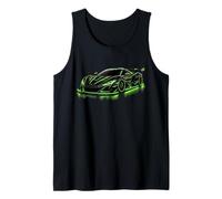 Verde Supercar Street Turbo Racing Car Design Niños Hombres Mujeres Camiseta sin Mangas