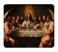 Verde Tappetino Mouse Piccolo 240x200x3mm, Tappetino Scrivania con Bordo Cucito, Mousepad Impermeabile e Antiscivolo, Pratica e Facile da Pulire, Accessori Gaming, Regalo Uomo, L'Ultima Cena B-2492