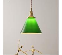 Verde Vidrio Lámpara colgante Estilo japones Pequeña colgante de luz Moderno diseño 1 llama lámpara de techo E27 candelabro corredor dormitorio mesilla de noche comedor cocina retro 18*21cm
