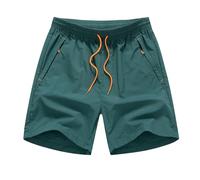 Verde,XL,Pantalones de Playa de Secado rápido para Hombre, bañadores de Doble Capa con Bolsillos con Cremallera, Pantalones Cortos hasta la Rodilla para Viajes