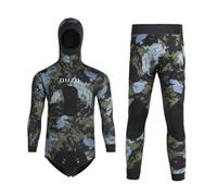 Verde,XL,Traje de Pesca Submarina de Neopreno 1,5 mm con Capucha - Traje de Buceo de 2 Piezas con Manga Larga y Almohadilla en el Pecho - Ideal para Apnea en Aguas Frías