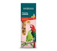 Verdecora Barritas para Pájaros - Snack Natural - Ingredientes 100% Naturales - Bienestar y Desarrollo Saludable para tu Mascota (2 Unidades) (para Loro/Sabor Banana) (Portes INCLUIDOS)