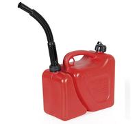 VERDELOOK Bidón doble de plástico rojo con boquilla, apto para todo tipo de combustible, capacidad 5+2 L