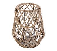 VERDELOOK Brasilia, Farol decorativo de cuerda con jarra interior de cristal, 26x26 h32 cm