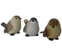 VERDELOOK Estatua de 3 pájaros de poliresina 15x9x11cm