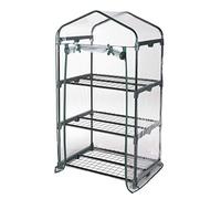 VERDELOOK | Invernadero rectangular con 3 estantes con apertura abatible, 69x49x125 cm, con lámina de PVC transparente, Invernadero para jardín y balcón, Para protección de plantas, Para jardinería