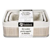 VERDELOOK Juego de 3 cestas de la compra con forro de tela, cesta pequeña 25x15x8cm , cesta mediana 29x19x10cm , cesta grande 33x23x12cm , gris