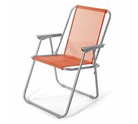 VERDELOOK Lanzarote - Silla Plegable con Estructura de Metal y Asiento de textileno, 52 x 44 x 75 cm, Color Naranja