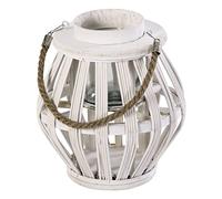 VERDELOOK Palmas, Farol decorativo de madera con vesetto interior, 23x23 h27 cm