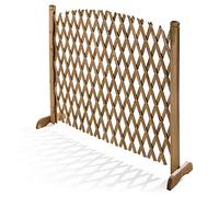 VERDELOOK Rejilla flexible, rejilla de madera extensible hasta 120 cm y 150 cm de altura cerezo