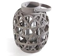 VERDELOOK Salvador, Farol decorativo de madera con vesetto interior, 23x23 h30 cm