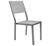 VERDELOOK Silla Tenerife sin reposabrazos efecto madera, 58x45x88 cm, gris