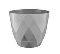VERDENIA Karo - Juego de 2 macetas Redondas, Ligeras, para Interior y Exterior, diseño Moderno, Material plástico, 22 x 22 x 19,3 cm, Color Gris