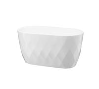 VERDENIA Karo Macetas ovaladas - Ligeras, para Interior y Exterior, diseño Moderno, Material plástico, Juego de 2 - 29 x 14,5 x 15 cm - Blanco