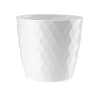 VERDENIA Maceta de Cristal Ligera para balcón, Maceta Decorativa para Plantas para Interior y Exterior, de plástico, Redonda, Muchos Colores, 20 cm, Color Blanco