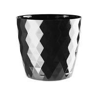 VERDENIA Maceta de Cristal, Maceta Ligera para balcón, Maceta Decorativa para Plantas para Interior y Exterior, Maceta de plástico, Redonda, Muchos Colores, 18 cm, Negro