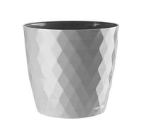 VERDENIA Maceta de Cristal, Maceta Ligera para balcón, Maceta Decorativa para Plantas para Interior y Exterior, Maceta de plástico, Redonda, Muchos Colores, 18 cm, Gris