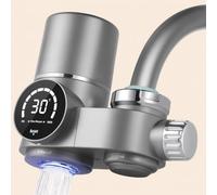 Verdes Flow Filtro Grifo Cocina Inteligente UV + Cerámica - Purificador de Agua Potable con Indicador Digital - Elimina Cloro, Bacterias y Metales Pesados - Compatible Universal