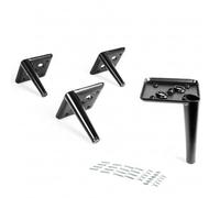 VERDU - Kit 4 Patas para Muebles de Acero, Negro Mate, Altura 100-180mm. Patas para Sofas de fácil Montaje. Ideal para Muebles Auxiliares, Mesitas de Noche, Aparadores. (4, Birdie H120)