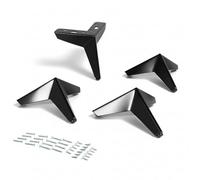 VERDU - Kit 4 Patas para Muebles de Acero, Negro Mate, Altura 100-180mm. Patas para Sofas de fácil Montaje. Ideal para Muebles Auxiliares, Mesitas de Noche, Aparadores. (4, Togo H100)